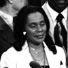 Coretta Scott King finishes her speech at the 1980 Democratic Convention