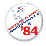 button reading democrats in 84