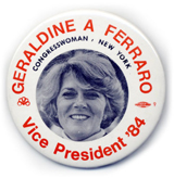 Geraldine Ferraro political button