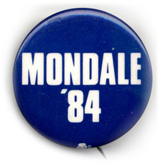 political button reading Mondale 84