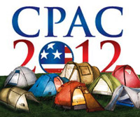 Logo showing Tents in the foreground and the words CPAC 2012 in the background