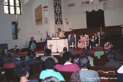 Coretta Scott King speaks