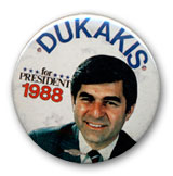 Dukakis political button