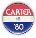 political button reading Carter in '80