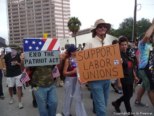 End Patriot Act, Support Labor Unions