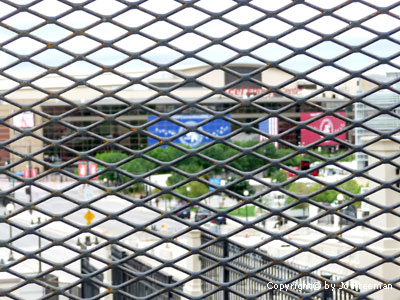 Convention Center through fence