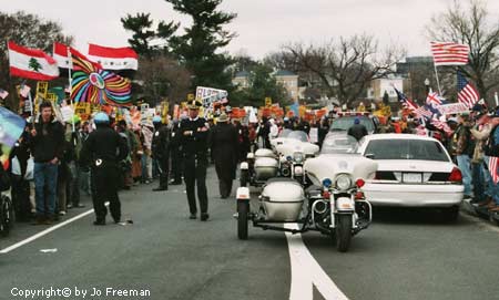 police keep the groups apart