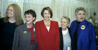 Gloria Steinem, Kim Gandy, Nancy Pelosi, Peg Yorkin and Ellie Smeal