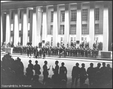 Soldiers guard the Pentagon