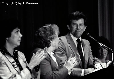 Gary Hart at the podium