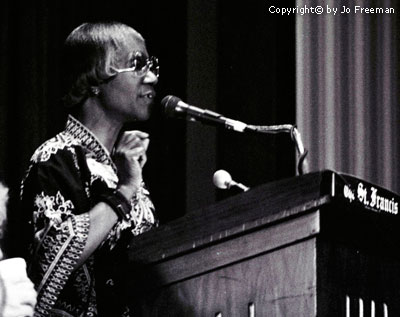 Shirley Chisholm at the podium