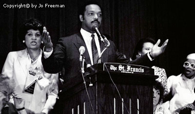 Jesse Jackson speaks for the Women's Caucus