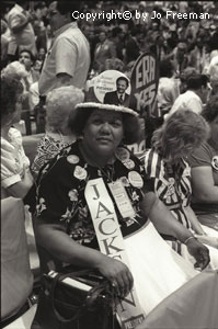 a lady wears many things with Jackson written on them