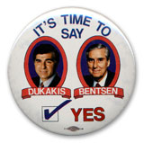 Dukakis and Bentsen political button