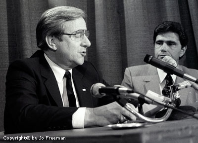 Jerry Falwell at a roundtable